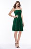 ColsBM Penelope Alpine Green Modest Sweetheart Zip up Satin Knee Length Lace Bridesmaid Dresses