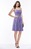 ColsBM Penelope Aster Purple Modest Sweetheart Zip up Satin Knee Length Lace Bridesmaid Dresses