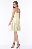 ColsBM Penelope Bleached Sand Modest Sweetheart Zip up Satin Knee Length Lace Bridesmaid Dresses
