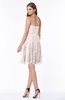 ColsBM Penelope Blush Modest Sweetheart Zip up Satin Knee Length Lace Bridesmaid Dresses