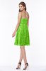ColsBM Penelope Classic Green Modest Sweetheart Zip up Satin Knee Length Lace Bridesmaid Dresses