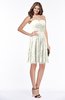 ColsBM Penelope Cream Modest Sweetheart Zip up Satin Knee Length Lace Bridesmaid Dresses