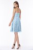 ColsBM Penelope Dream Blue Modest Sweetheart Zip up Satin Knee Length Lace Bridesmaid Dresses