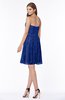 ColsBM Penelope Electric Blue Modest Sweetheart Zip up Satin Knee Length Lace Bridesmaid Dresses