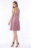 ColsBM Penelope Light Coral Modest Sweetheart Zip up Satin Knee Length Lace Bridesmaid Dresses