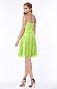 ColsBM Penelope Lime Green Modest Sweetheart Zip up Satin Knee Length Lace Bridesmaid Dresses