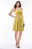 ColsBM Penelope Misted Yellow Modest Sweetheart Zip up Satin Knee Length Lace Bridesmaid Dresses