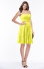ColsBM Penelope Pale Yellow Modest Sweetheart Zip up Satin Knee Length Lace Bridesmaid Dresses