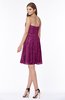 ColsBM Penelope Raspberry Modest Sweetheart Zip up Satin Knee Length Lace Bridesmaid Dresses