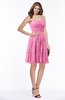 ColsBM Penelope Rose Pink Modest Sweetheart Zip up Satin Knee Length Lace Bridesmaid Dresses