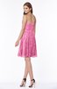 ColsBM Penelope Rose Pink Modest Sweetheart Zip up Satin Knee Length Lace Bridesmaid Dresses