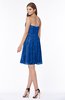 ColsBM Penelope Royal Blue Modest Sweetheart Zip up Satin Knee Length Lace Bridesmaid Dresses