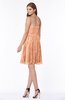 ColsBM Penelope Salmon Modest Sweetheart Zip up Satin Knee Length Lace Bridesmaid Dresses