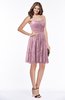 ColsBM Penelope Silver Pink Modest Sweetheart Zip up Satin Knee Length Lace Bridesmaid Dresses