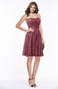 ColsBM Penelope Wine Modest Sweetheart Zip up Satin Knee Length Lace Bridesmaid Dresses