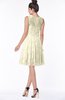 ColsBM Mariana Bleached Sand Romantic Scoop Zip up Satin Knee Length Bridesmaid Dresses