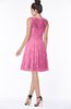 ColsBM Mariana Carnation Pink Romantic Scoop Zip up Satin Knee Length Bridesmaid Dresses