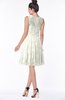 ColsBM Mariana Cream Romantic Scoop Zip up Satin Knee Length Bridesmaid Dresses