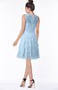ColsBM Mariana Dream Blue Romantic Scoop Zip up Satin Knee Length Bridesmaid Dresses