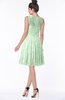 ColsBM Mariana Light Green Romantic Scoop Zip up Satin Knee Length Bridesmaid Dresses