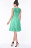 ColsBM Mariana Mint Green Romantic Scoop Zip up Satin Knee Length Bridesmaid Dresses