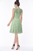ColsBM Mariana Pale Green Romantic Scoop Zip up Satin Knee Length Bridesmaid Dresses