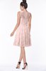 ColsBM Mariana Pastel Pink Romantic Scoop Zip up Satin Knee Length Bridesmaid Dresses