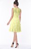 ColsBM Mariana Wax Yellow Romantic Scoop Zip up Satin Knee Length Bridesmaid Dresses