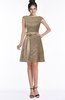 ColsBM Leigh Almondine Brown Modest A-line Sleeveless Zip up Satin Lace Bridesmaid Dresses