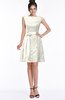 ColsBM Leigh Cream Modest A-line Sleeveless Zip up Satin Lace Bridesmaid Dresses