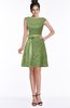 ColsBM Leigh Moss Green Modest A-line Sleeveless Zip up Satin Lace Bridesmaid Dresses