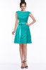 ColsBM Leigh Viridian Green Modest A-line Sleeveless Zip up Satin Lace Bridesmaid Dresses