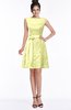 ColsBM Leigh Wax Yellow Modest A-line Sleeveless Zip up Satin Lace Bridesmaid Dresses