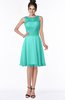 ColsBM Helen Blue Turquoise Glamorous A-line Scoop Zip up Chiffon Sash Bridesmaid Dresses