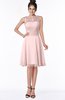 ColsBM Helen Pastel Pink Glamorous A-line Scoop Zip up Chiffon Sash Bridesmaid Dresses