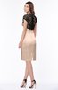 ColsBM Greta Almost Apricot Elegant Sheath Short Sleeve Zip up Satin Lace Bridesmaid Dresses