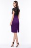 ColsBM Greta Amaranth Purple Elegant Sheath Short Sleeve Zip up Satin Lace Bridesmaid Dresses