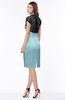 ColsBM Greta Aqua Elegant Sheath Short Sleeve Zip up Satin Lace Bridesmaid Dresses