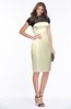 ColsBM Greta Bleached Sand Elegant Sheath Short Sleeve Zip up Satin Lace Bridesmaid Dresses
