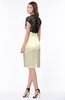 ColsBM Greta Bleached Sand Elegant Sheath Short Sleeve Zip up Satin Lace Bridesmaid Dresses