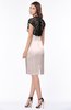ColsBM Greta Blush Elegant Sheath Short Sleeve Zip up Satin Lace Bridesmaid Dresses