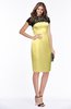 ColsBM Greta Daffodil Elegant Sheath Short Sleeve Zip up Satin Lace Bridesmaid Dresses