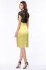 ColsBM Greta Daffodil Elegant Sheath Short Sleeve Zip up Satin Lace Bridesmaid Dresses