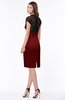 ColsBM Greta Dark Red Elegant Sheath Short Sleeve Zip up Satin Lace Bridesmaid Dresses
