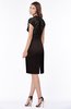 ColsBM Greta Fudge Brown Elegant Sheath Short Sleeve Zip up Satin Lace Bridesmaid Dresses