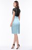 ColsBM Greta Ice Blue Elegant Sheath Short Sleeve Zip up Satin Lace Bridesmaid Dresses