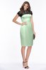ColsBM Greta Light Green Elegant Sheath Short Sleeve Zip up Satin Lace Bridesmaid Dresses