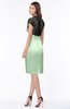 ColsBM Greta Light Green Elegant Sheath Short Sleeve Zip up Satin Lace Bridesmaid Dresses