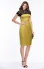 ColsBM Greta Misted Yellow Elegant Sheath Short Sleeve Zip up Satin Lace Bridesmaid Dresses