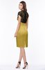 ColsBM Greta Misted Yellow Elegant Sheath Short Sleeve Zip up Satin Lace Bridesmaid Dresses